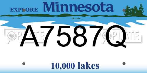 A7587Q Minnesota License Plate