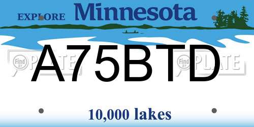 A75BTD Minnesota License Plate