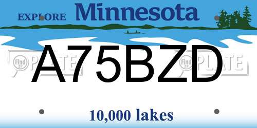 A75BZD Minnesota License Plate