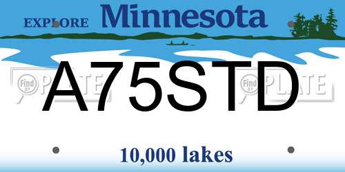 A75STD Minnesota License Plate