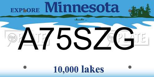 A75SZG Minnesota License Plate