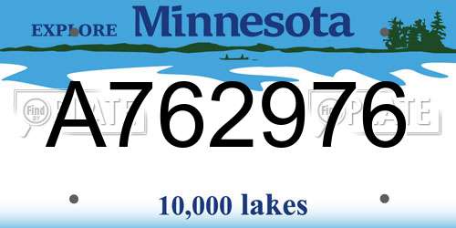 A762976 Minnesota License Plate