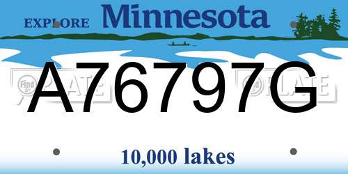 A76797G Minnesota License Plate