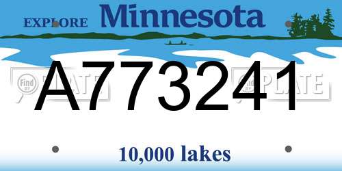 A773241 Minnesota License Plate