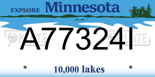 A77324I Minnesota License Plate