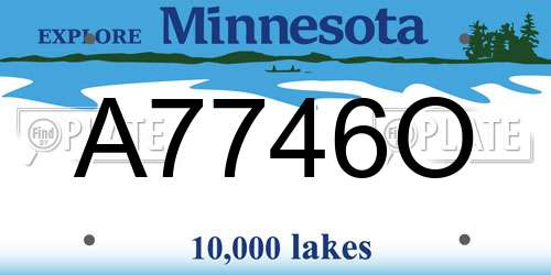 A7746O Minnesota License Plate