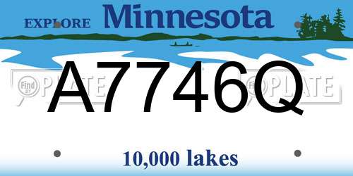 A7746Q Minnesota License Plate