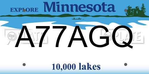 A77AGQ Minnesota License Plate