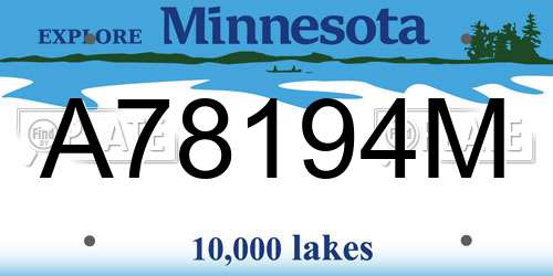 A78194M Minnesota License Plate