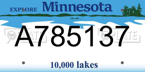 A785137 Minnesota License Plate