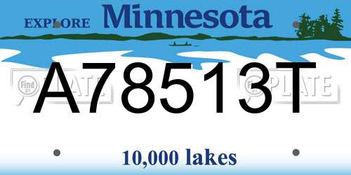 A78513T Minnesota License Plate