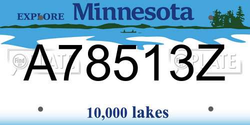 A78513Z Minnesota License Plate