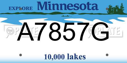 A7857G Minnesota License Plate