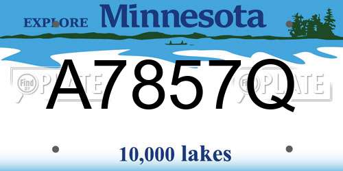 A7857Q Minnesota License Plate