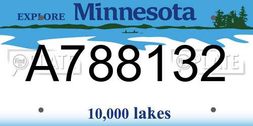 A788132 Minnesota License Plate