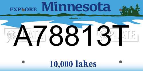 A78813T Minnesota License Plate