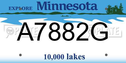 A7882G Minnesota License Plate