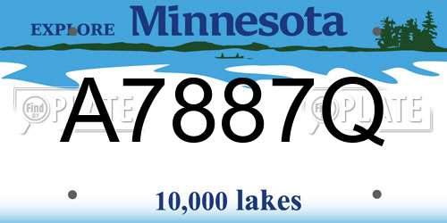 A7887Q Minnesota License Plate