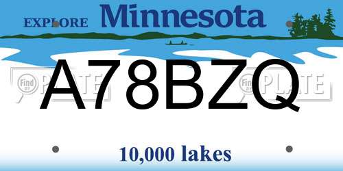 A78BZQ Minnesota License Plate