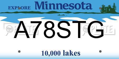 A78STG Minnesota License Plate