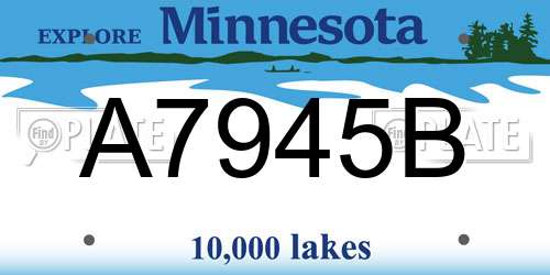 A7945B Minnesota License Plate