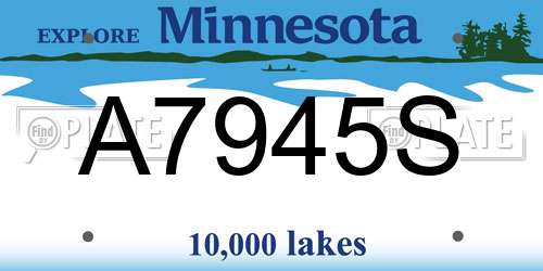 A7945S Minnesota License Plate
