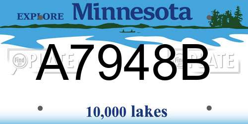 A7948B Minnesota License Plate