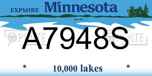 A7948S Minnesota License Plate