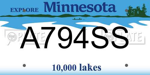 A794SS Minnesota License Plate