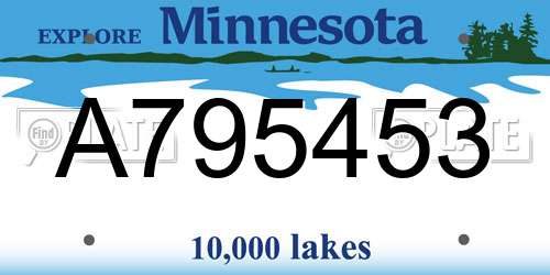 A795453 Minnesota License Plate