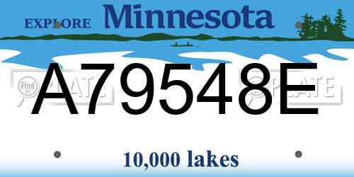A79548E Minnesota License Plate