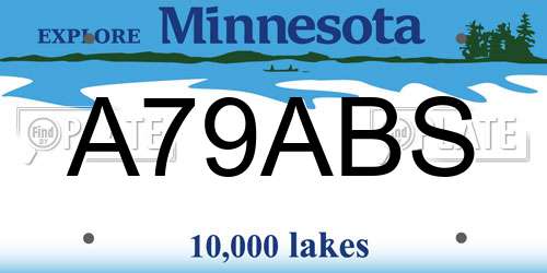 A79ABS Minnesota License Plate