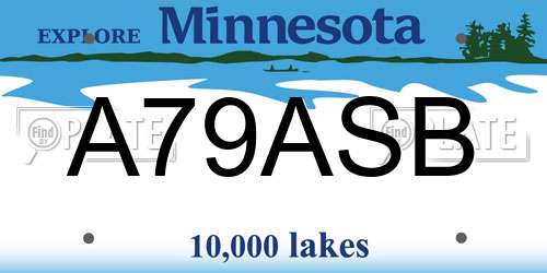 A79ASB Minnesota License Plate