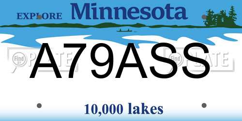 A79ASS Minnesota License Plate