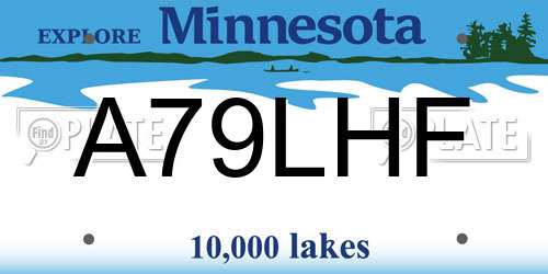 A79LHF Minnesota License Plate