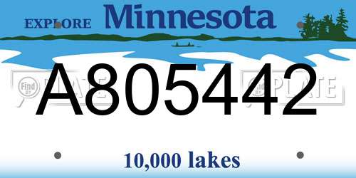 A805442 Minnesota License Plate