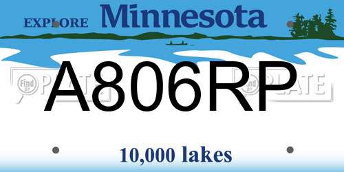 A806RP Minnesota License Plate