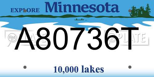 A80736T Minnesota License Plate