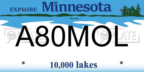 A80MOL Minnesota License Plate