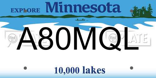 A80MQL Minnesota License Plate