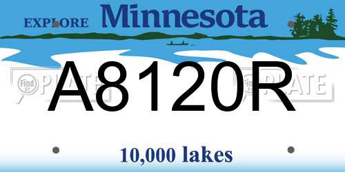 A8120R Minnesota License Plate