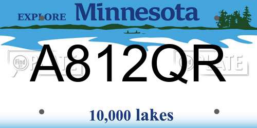 A812QR Minnesota License Plate