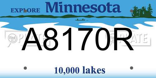 A8170R Minnesota License Plate