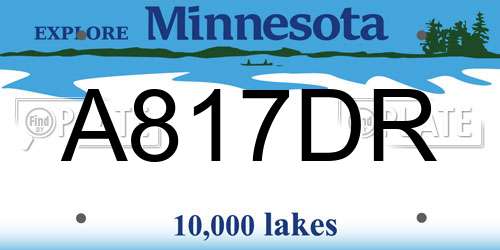 A817DR Minnesota License Plate