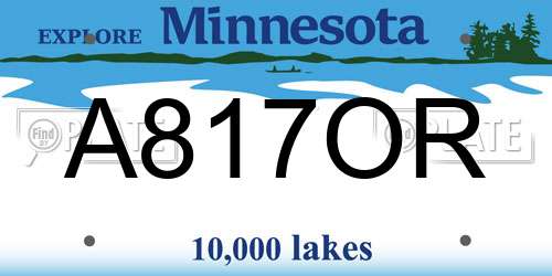 A817OR Minnesota License Plate