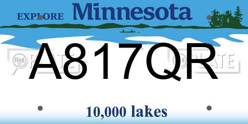 A817QR Minnesota License Plate