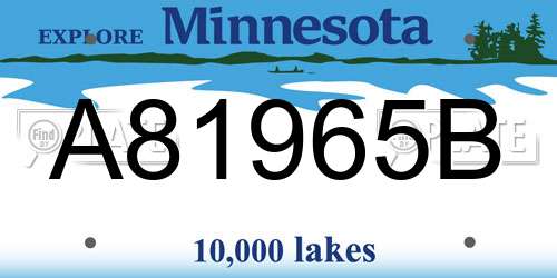 A81965B Minnesota License Plate