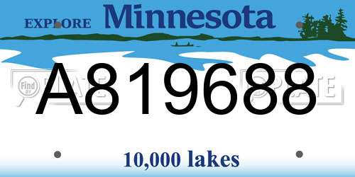 A819688 Minnesota License Plate