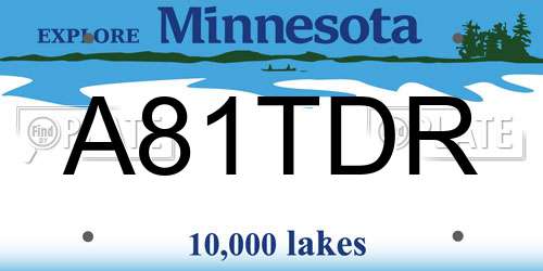A81TDR Minnesota License Plate