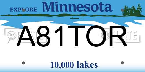 A81TOR Minnesota License Plate